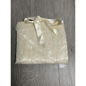 Vintage Satin & Lace Trifold Travel Organizer Jewelry Toiletry Stockings Bag